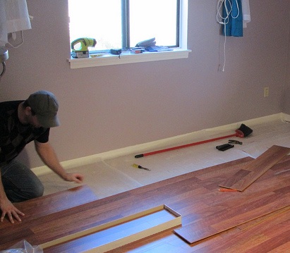 laying floor boards